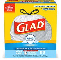Glad OdorShield Tall Kitchen Drawstring Fresh Clean Trash Bags, 13 Gallon, 110 Count