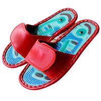 Foot Massage Slippers Soft Bottom Foot Care Reflexology Sandals Promote Blood Circulation and Improve Metabolism Red HMYH,3940