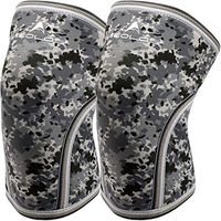 Knee Sleeves (1 Pair), 7mm Thick Compression Knee Braces Offer Strong Support for Weightlifting | Cross Training | Powerlifting | Bodybuilding | Squats | Gym and Other Sports (Camo Grey, Large)