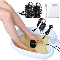 iMeshbean® Foot Spa Bath Machine Tool with Tub Basin Ionic Detox Cleanse Equipment with 2 Arrays,10 pcs Tub Liners as Gift