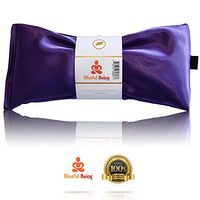 Blissful Being Lavender Eye Pillow - Hot or Cold Weighted Satin Eye Mask perfect for Sleeping, Yoga, Meditation - Gifts for Women, Birthday, Teachers - Natural Herbal Relaxation (Amethyst)