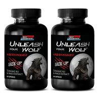 Testosterone Booster and Fat Burner - Unleash Your Wolf - Natural Male Enhancement Formula - Tongkat Root Extract - 2 Bottles 120 Capsules