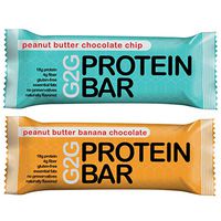 G2G Protein Bars 2 Boxes - Meal Replacement Bar to Support Clean Eating, Gluten Free - One Box Each of Peanut Butter Chocolate Chip and Peanut Butter Banana Chocolate, 16 Bars