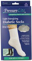 Activa Pressure Lite Light Energizing Diabetic Crew Socks, White, Medium