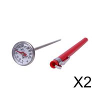 KT THERMO Instant Read 1-Inch Dial Thermometer(2-PACK),Best For The Coffee Drinks,Chocolate Milk Foam