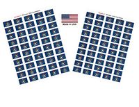 Made in USA! 100 Michigan 1.5" x 1" Self Adhesive State Flag Stickers, Two Sheets of 50, 100 Michigan Sticker Flags Total