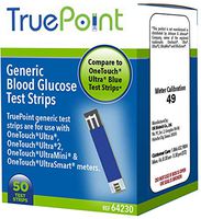 True Point Generic Test Strips 50 Count for Use with One Touch Ultra, Ultra2, Ultra Mini and UltraSamart meters