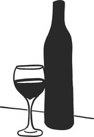 hBARSCI Wine Bottle & Glass Vinyl Decal - 5 Inches - for Cars, Trucks, Windows, Laptops, Tablets, Outdoor-Grade 2.5mil Thick Vinyl - Matte Black