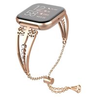 UooMoo Women Band Compatible with Fitbit Versa/Fitbit Versa 2, Dragonfly Style Bracelet Stainless Steel Wristband Replacement for Fitbit Watch Versa/Fitbit Versa 2, Rose Gold