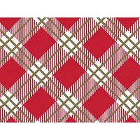 Red and Gold Plaid 30" x 150' Gift Wrap Roll