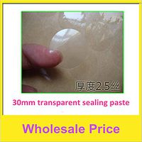 2000PCS/ Lot 30mm Blank Packing Seal Stickers Labels Plastic Round Transparent PET Clear Self Adhesive Sealing Paste