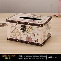 T-ZJHC European Creative Retro Tissue Box Home Room Bedroom Napkin Tray Living Room Coffee Table Storage, Ginger