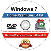 9th and Vine Compatible Windows 7 Home Premium 64 Bit DVD. Install To Factory Fresh, Recover, Repair and Restore Boot Disc. Fix PC, Laptop and Desktop.