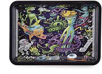 Ooze - Metal Rolling Tray - Small 7.5"x6" - Ashtray - Rolling Tobacco Tray - Tobacco Accessories (Universe))