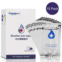 75% Alcohol Detergent Wipes, Each Piece is Individually Packaged Helps Keep Wipes Moist, Large Wet Wipes(6.2" * 5.5"), Alcohol Wipes Travel Packs, Portable Alcohol Swabs Pads Wipes (15 Wipes).