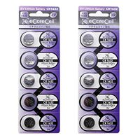 eCoreCell (10pcs) CR1632 3V 3 Volt Lithium Single Use Non-Rechargeable Button Coin Cell Battery