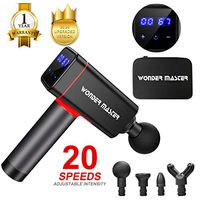 Massage Gun, Professional Handheld Deep Tissue Muscle Massager Gun Portable LCD Touch Screen 20 Speed Vibration Strength Levels Percussion Fascia Gun for Sore Muscle Relieves and Stiffne (Black & Red)