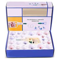 JKANGH Cupping Set Plastic, Premium Transparent Plastic Chinese Acupoint Cupping Therapy, Portable Package, for Body Massage Pain Relief Physical Therapy 24 Cups