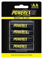 Powerex Precharged Rechargeable AA NiMH Batteries (1.2V, 2600mAh) - 4-Pack (MHRAAP4)