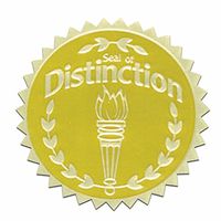 Self-Adhesive 1 3/4" Gold Foil Stamped Certificate Seals - Seal of Distinction - 216 Total!