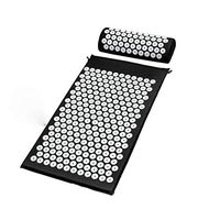 LHY Yoga Mat Massage Cushion Acupuncture Sets Relieve Stress Back Pain Acupressure Mat Pillow Massage Relaxation,Black