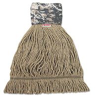 O'Dell Patriot Looped End Wide Band Mop Head, Large, Green/Brown, 12/Carton, New