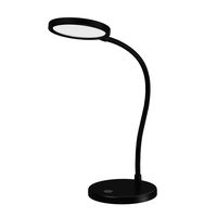 MoKo LED Desk Lamp, Portable Dimmable Reading Lamp with built-in 1100mAh Rechargeable Battery, Flexible Goose Neck Touch Control Table Light with Stepless Brightness for Home Office - Black