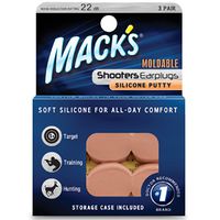 Mack's Shooters Moldable Silicone Putty Earplugs, Beige, 3 Pair