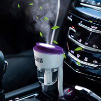 Car Humidifier Essential Oil Diffuser with Dual USB Charger Adapter, Portable Auto Shut-Off Air Refresher for Vehicle Automobile Gift (Purple)