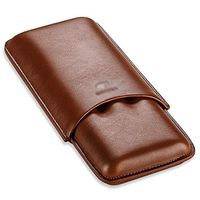 YX Xuan Yuan Cigar Box - Portable Cigar Box Cigar Set Cow Leather Travel Portable Three Sticks moisturizing Leather case Smoking Accessories Gift Box Packaging Cigar Box (Color : A)