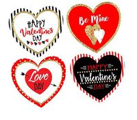 60ct Happy Valentine's Day Assortment Trendy 2inch Glitter Valentine's Stickers Labels Envelope Decorative Seals