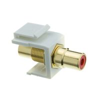 Keystone Insert, White, RCA Female Coupler (Red RCA)