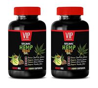 Anti inflammatory Herbal Supplement - Organic Hemp Seed Oil 1000MG - Pain Relief - Brain and Heart Health - Mood Boosting Supplements - 2 Bottle (240 Liquid Caps)