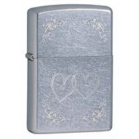 Zippo Heart to Heart Street Chrome Outdoor Indoor Windproof Lighter Custom Personalized Engraved Message on Backside