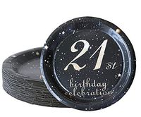 21st birthday decorations party supplies set,21st birthday gifts for her or him, 50 piece paper plates,9 x 9 Inches. (21)