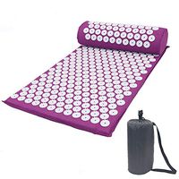 ZHLXZ Acupressure Mat and Pillow Set, Back and Neck Pain Relief, Relieves Stress, Back, Neck, and Sciatic Pain - Comes in A Carry Case for Storage and Travel for Chair, Bed, Travel,Pink