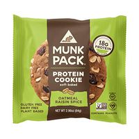 Munk Pack Protein Cookie | Oatmeal Raisin Spice | 2.96 Ounce | Soft Baked, Gluten, Soy and Dairy Free with 18 Grams of Protein | One Cookie | Pack of 1