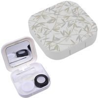 Portable Contact Lens Case Box Travel Kit Mirror + Bottle + Tweezers Container Holder [ Floralcan ]