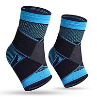Plantar Fasciitis Socks(Pair),Compression Ankle Brace Sleeve with Arch Support for Eases Swelling&Achilles Tendonitis Heel Spurs Swelling Foot Pain Relief (Blue-Pair)