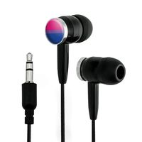 Bisexual Bisexuality Pride Flag Pink Purple Blue Novelty in-Ear Earbud Headphones - Black