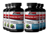 Herbal Blend for Well -Being - Resveratrol Supreme 1200mg Maximum Strength - Red Wine Supplements (6 Bottles)