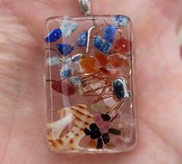 Hawaiian Healing Orgonite-Orgone Energy Pendants for Weightloss with Hematite, Sodalite, Sunstone and Apatite (Large Rectangle) (Keychain)