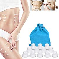 Silicone Cups Massage Cupping Therapy Sets, Oyrlize 12 Professional Vacuum Cups Anti Cellulite with Portable Bag for Facial Body Massage, Muscle Relaxation, Pain Relief, Deep Tissue Myofascial Release