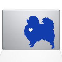 The Decal Guru I Love My Pomeranian Decal Vinyl Sticker, 13" MacBook Air, Dark Blue (1472-MAC-13A-DB)