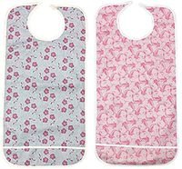 4 Pack Adult Vinyl Adult Bibs with Crumb Catcher - Premium (Ladies Colors)