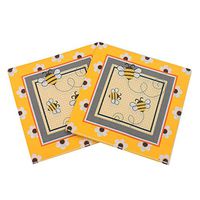 LASLU 100 Pack Decorative Dinner Napkins - Disposable Paper Party Napkins with Gold Foil Pineapple, Perfect for Anniversary Decorations, Birthday Party Supplies (Honeybee, 6 x 6 Inches Folded)