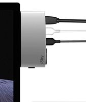 iSky Surface Pro 5 Adapter Wireless Charger Multiports to 2 x USB 3.0, HDMI, SD Card, 2 x TF Cards(Micro SD Cards), Converter for Microsoft Surface Pro 5 - Silver