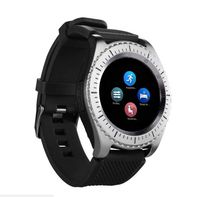 Z3 Bluetooth Smartwatch Built-in Camera Sports Watch Fitness Tracker Pedometer with Anti-Sweat Band Supports Sim Card for Android and iOS Black Band Silver Frame