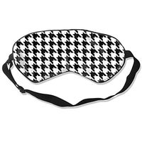 COLOMAKE Black and White Houndstooth Sleep Eye Mask for Men Women Sleeping Mask & Blindfold Block Out Light Soft Comfort Eye Shade Cover for Yoga Meditation