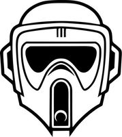 STAR WARS BIKER SCOUT HELMET VINYL STICKERS SYMBOL 5.5" DECORATIVE DIE CUT DECAL FOR CARS TABLETS LAPTOPS SKATEBOARD - BLACK